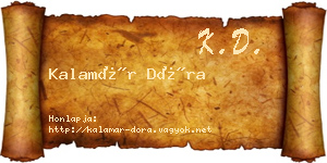 Kalamár Dóra névjegykártya
